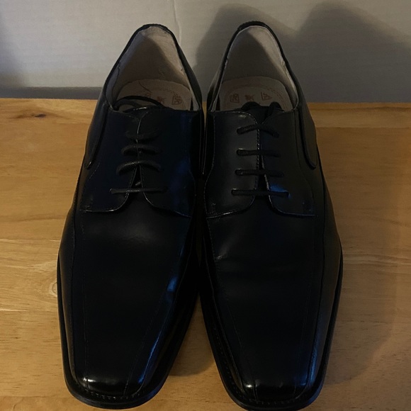 Stacy Adams Black Leather Lace Oxford Dress Shoes Size 9.5